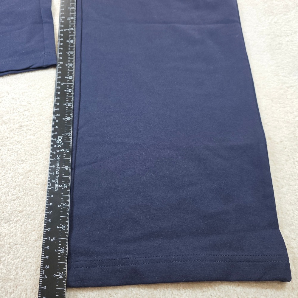 Rafaella Crop Wide Leg Pants Womens Large Navy Blue High Rise Stretch NEW NWT - Picture 4 of 8